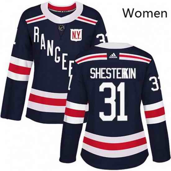 Women Adidas New York Rangers Igor Shesterkin Navy Blue 2018 Winter Classic Home NHL Jersey